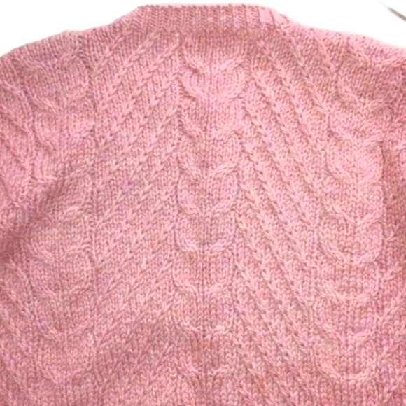 Handmade Aran Style New 100% Wool Cardigan Richly Textured Plush Cables & Ribs - Picture 4 of 10